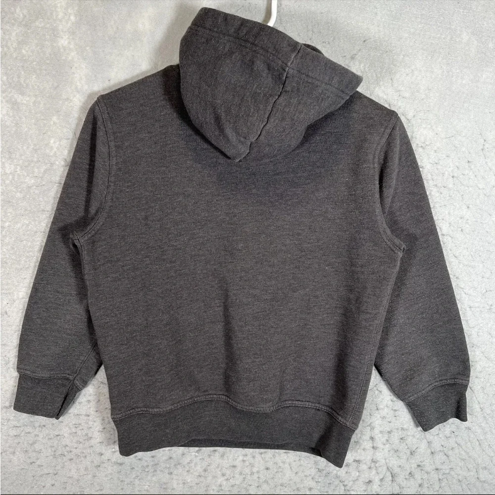 VINTAGE CLASSIC GAP LOGO HOODIE YOUTH SIZE M (8) DARK GRAY/ORANGE PULLOVER!